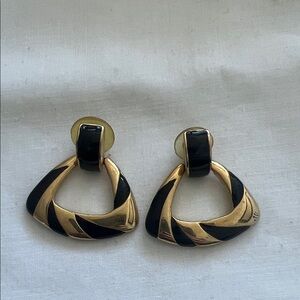 Vintage Gold and Black Earrings